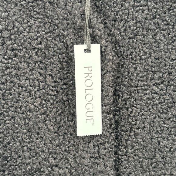 Prologue Black Textured Bouclé Sleeveless Sweater Vest Coat Size Medium NWT - Picture 3 of 8